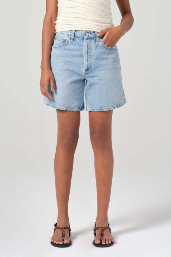  에이골디 데님 숏팬츠 Agolde Dame Short 빈티지 마블 블루 코악스