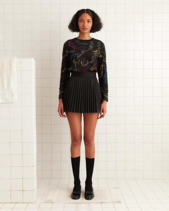  보디 숏 스커트 보드 코트 스커트 블랙 - BODE