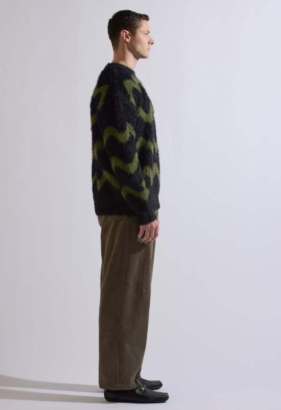  더 엔케이씨 스토어 스웨터 Nkc Store 지그재그  블랙/그린 - The NKC Store