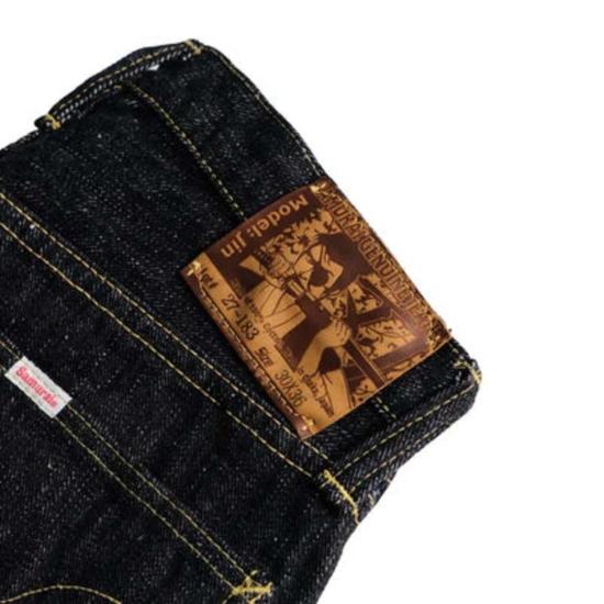  사무라이 진스 데님 팬츠 사무라이 진 진 17온스 레프트 핸드 트윌 셀비지 진 릴렉스 테이퍼드 - SAMURAI JEANS