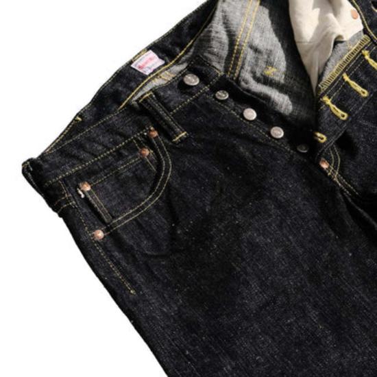  사무라이 진스 데님 팬츠 사무라이 진 진 17온스 레프트 핸드 트윌 셀비지 진 릴렉스 테이퍼드 - SAMURAI JEANS