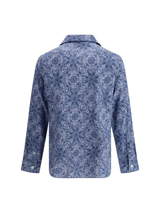 25SS 브루넬로 쿠치넬리 긴팔 셔츠 MM6910647 C007 BLUE - BRUNELLO CUCINELLI