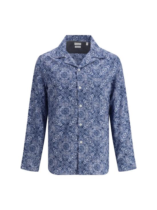 25SS 브루넬로 쿠치넬리 긴팔 셔츠 MM6910647 C007 BLUE