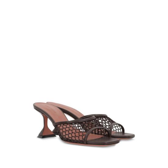 25SS 아미나 무아디 뮬/슬리퍼 LUPITA NET 70 MOCHA BROWN - AMINA MUADDI