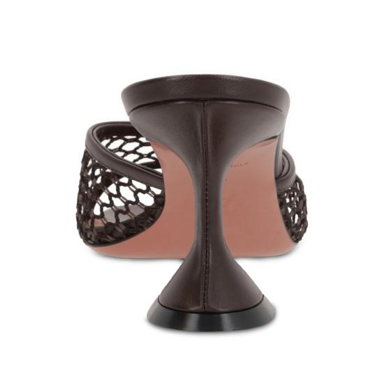 25SS 아미나 무아디 뮬/슬리퍼 LUPITA NET 70 MOCHA BROWN - AMINA MUADDI