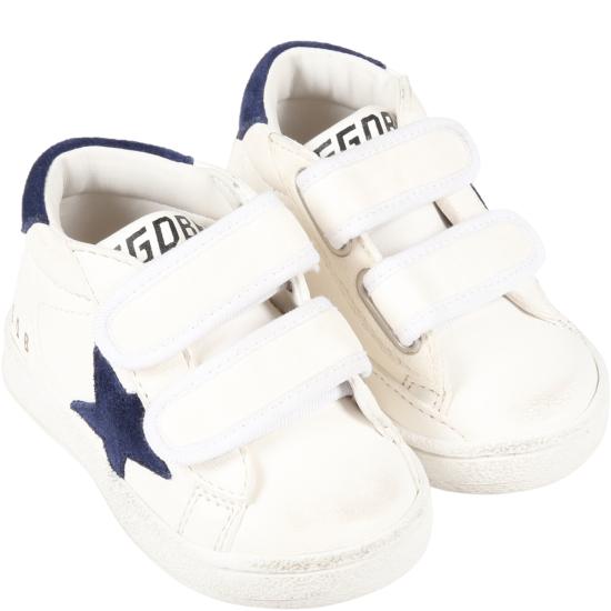 25FW [키즈] 골든구스 JUNE 준 벨크로 스니커즈 GJF00386 F003322 10357 WHITE - GOLDEN GOOSE