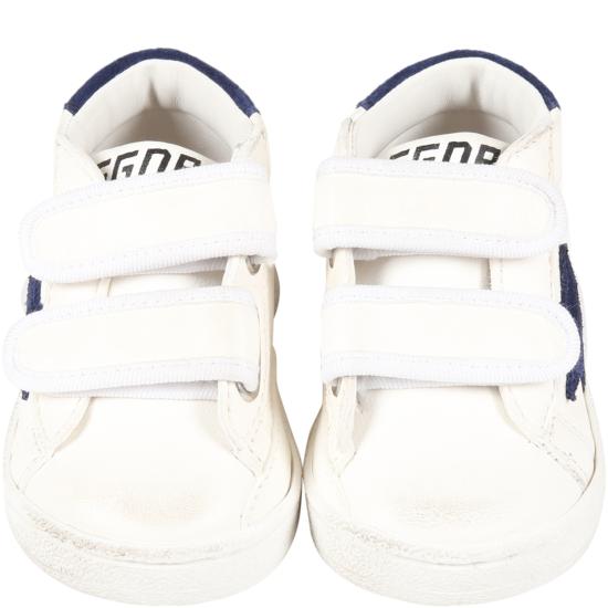 25FW [키즈] 골든구스 JUNE 준 벨크로 스니커즈 GJF00386 F003322 10357 WHITE - GOLDEN GOOSE