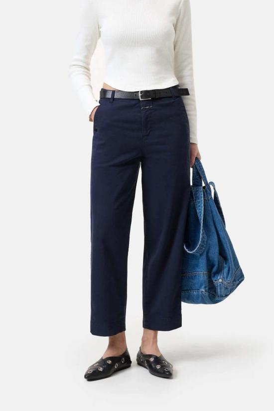  클로즈드 크롭 팬츠 로베아 팬츠 다크 나이트