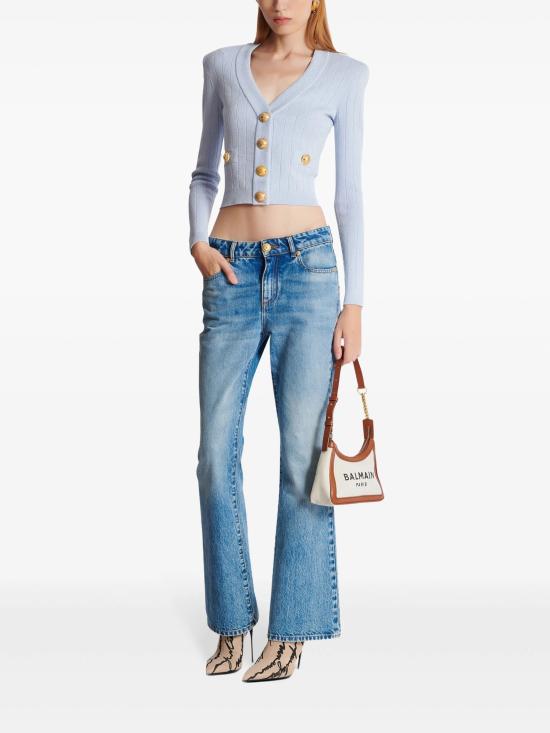 25SS 발망 가디건 DF1KL007KB07 6AC Clear Blue - BALMAIN