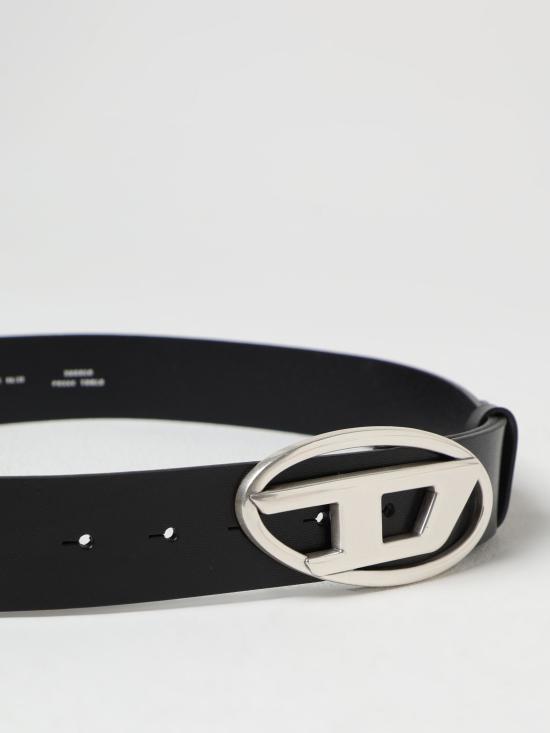 25FW 디젤 B-1DR 레더 벨트 D 버클 X08516PR666 T8013 nero argento - DIESEL