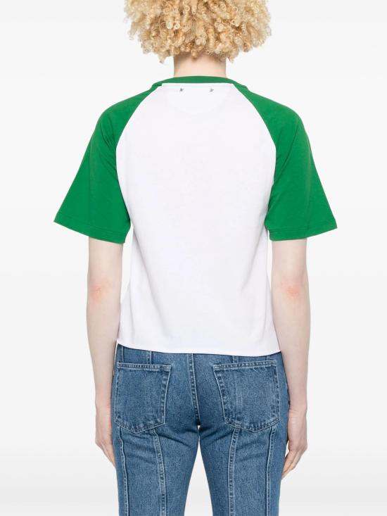 25SS 골든구스 반팔 티셔츠 GWP02186P001884 12188 OPTIC WHITE ABUNDANT GREEN BLACK - GOLDEN GOOSE