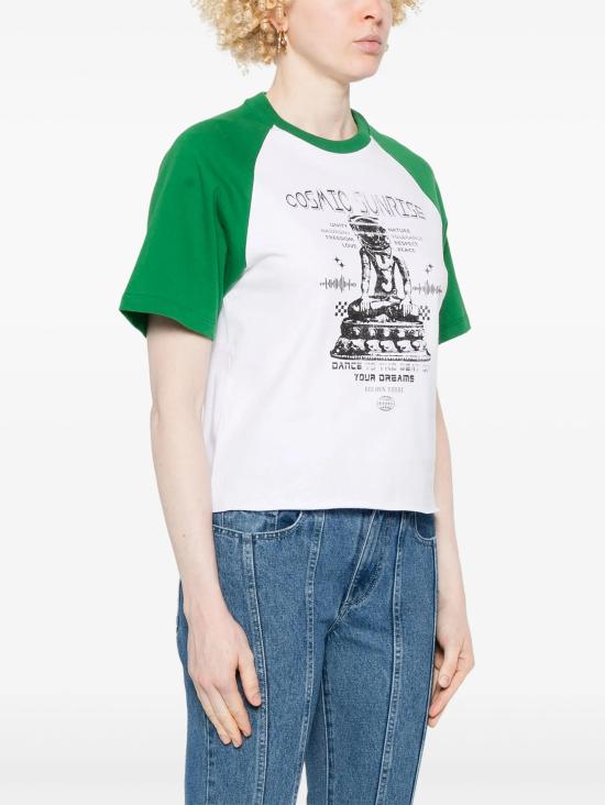 25SS 골든구스 반팔 티셔츠 GWP02186P001884 12188 OPTIC WHITE ABUNDANT GREEN BLACK - GOLDEN GOOSE