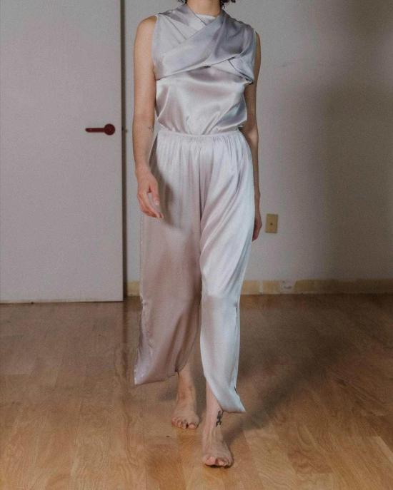  베이스레인지 스트레이트 팬츠 시티 팬츠 실버 - BASERANGE