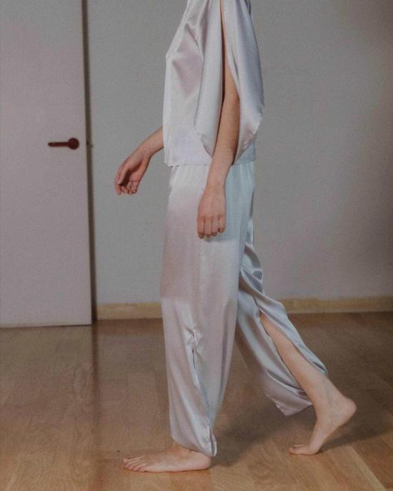  베이스레인지 스트레이트 팬츠 시티 팬츠 실버 - BASERANGE