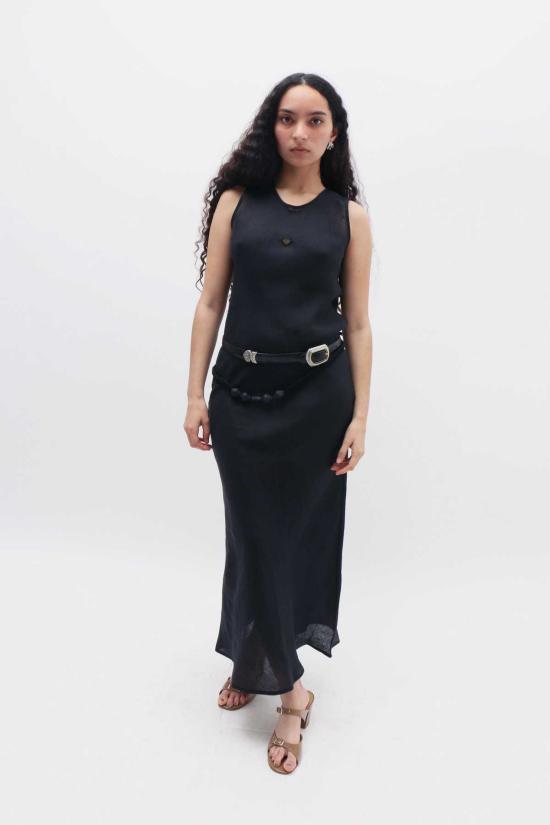  베이스레인지 미디 원피스 Baserange Dydine 하트 탱크 드레스 블랙 - BASERANGE