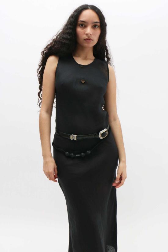  베이스레인지 미디 원피스 Baserange Dydine 하트 탱크 드레스 블랙 - BASERANGE