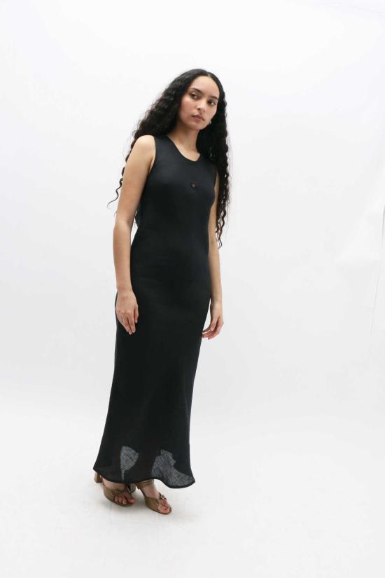  베이스레인지 미디 원피스 Baserange Dydine 하트 탱크 드레스 블랙 - BASERANGE