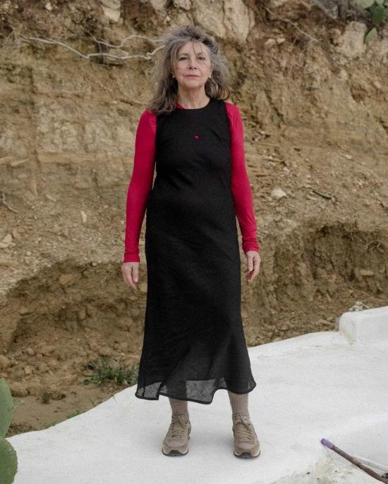  베이스레인지 미디 원피스 Baserange Dydine 하트 탱크 드레스 블랙 - BASERANGE