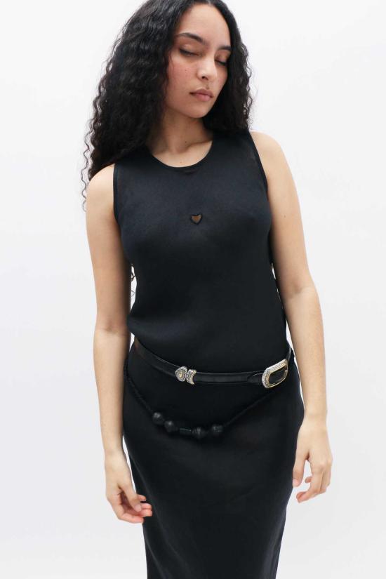  베이스레인지 미디 원피스 Baserange Dydine 하트 탱크 드레스 블랙 - BASERANGE