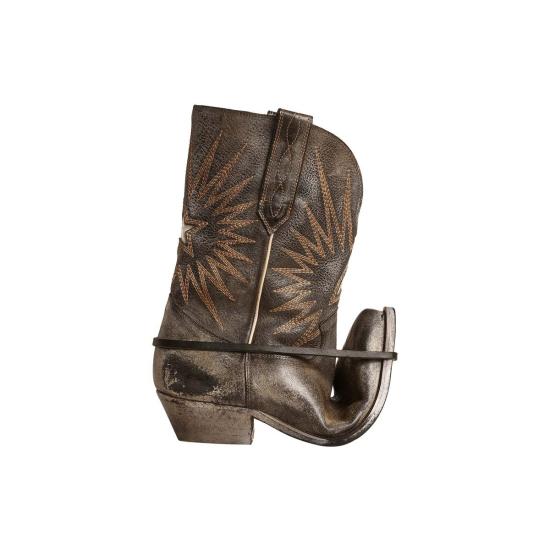  골든구스 부츠 로우 위시 스타  블랙/에크루/실버