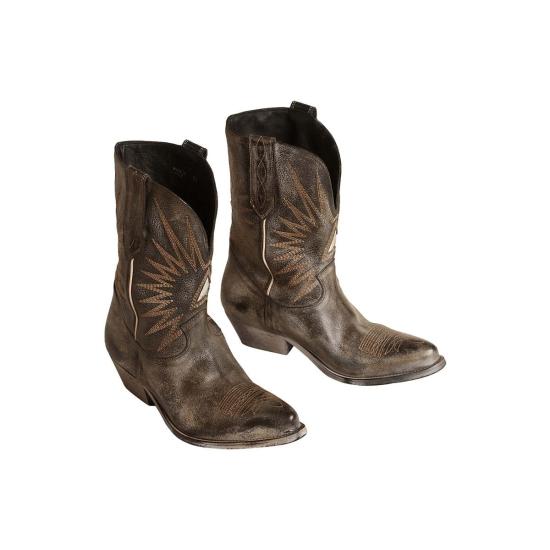  골든구스 부츠 로우 위시 스타  블랙/에크루/실버 - GOLDEN GOOSE