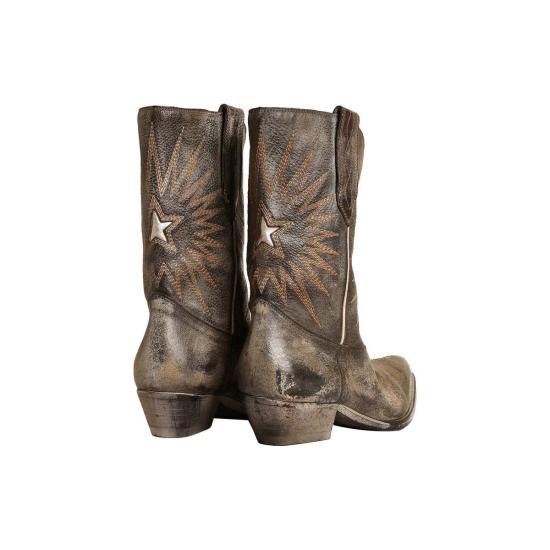  골든구스 부츠 로우 위시 스타  블랙/에크루/실버 - GOLDEN GOOSE