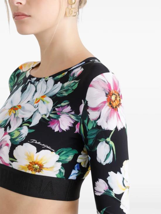 25SS 돌체앤가바나 긴팔 티셔츠 F8N51TFSG8L HN5JC MIX FIORI F NERO - DOLCE & GABBANA