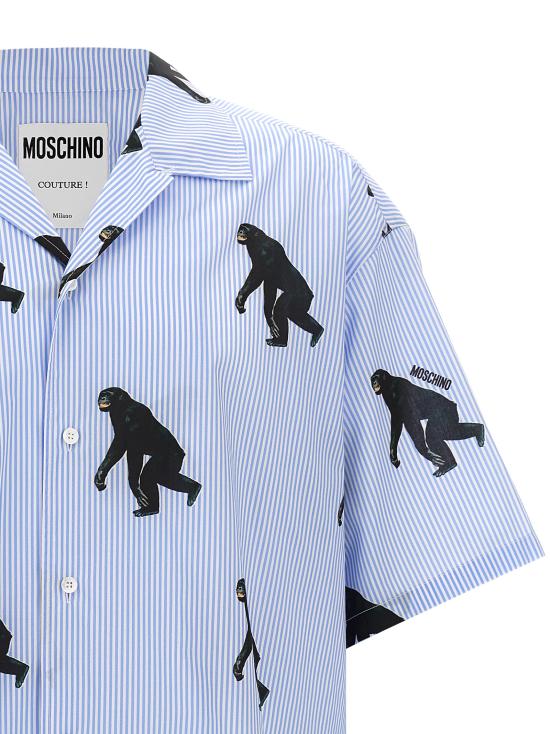 25SS 모스키노 반팔 셔츠 A022602581303 Light Blue - MOSCHINO