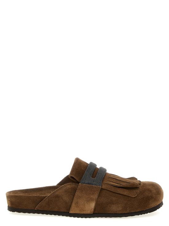 25SS 브루넬로 쿠치넬리 플랫 슈즈 MZSFG2877C7495 Brown