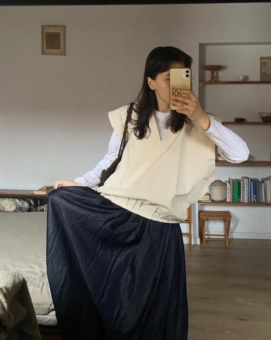  Many Rhizomes 코트 많은 뿌리줄기 풀오버 조끼 내추럴 - OTHER BRANDS