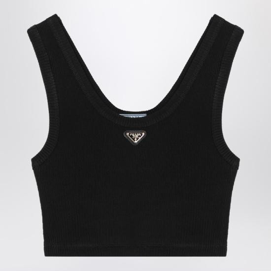 25SS 프라다 민소매 티셔츠 39576OOO16S9 Black