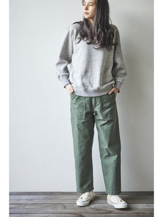  오어슬로우 스트레이트 팬츠 Orslow 여성용 짧은 길이의 US Army 피로 바지 - ORSLOW