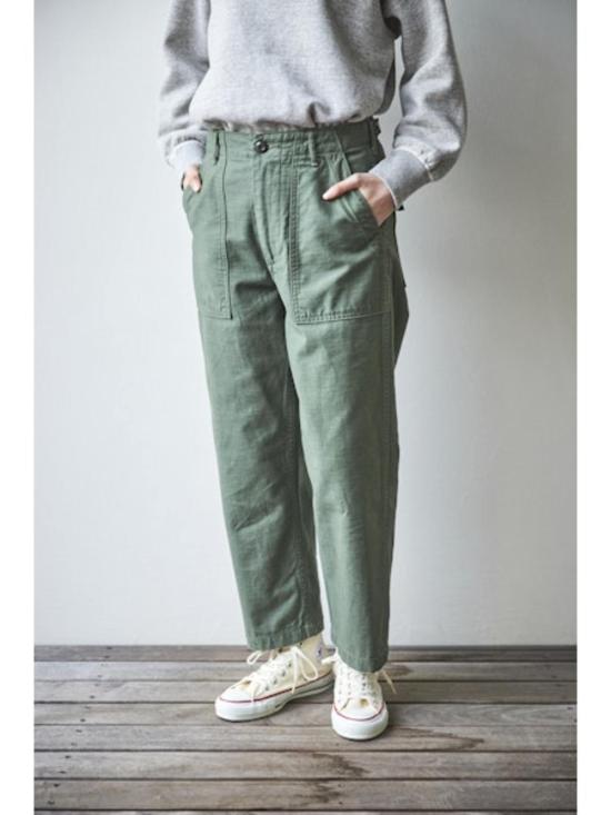  오어슬로우 스트레이트 팬츠 Orslow 여성용 짧은 길이의 US Army 피로 바지 - ORSLOW