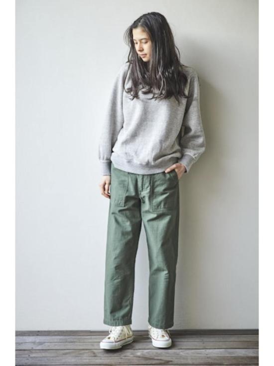  오어슬로우 스트레이트 팬츠 Orslow 여성용 짧은 길이의 US Army 피로 바지 - ORSLOW