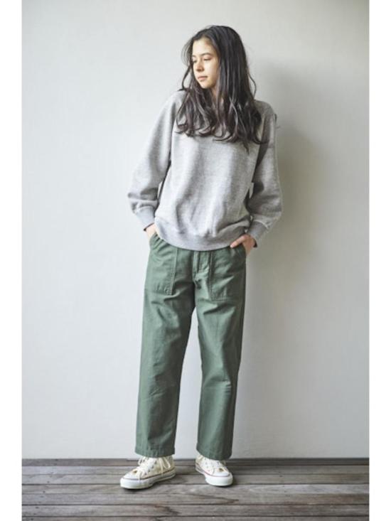  오어슬로우 스트레이트 팬츠 Orslow 여성용 짧은 길이의 US Army 피로 바지 - ORSLOW