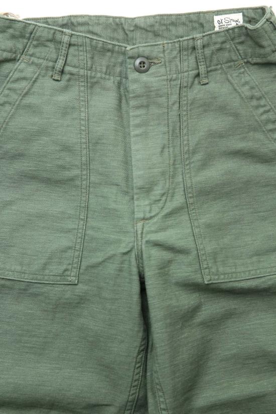  오어슬로우 스트레이트 팬츠 Orslow 여성용 짧은 길이의 US Army 피로 바지 - ORSLOW