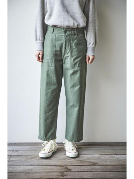  오어슬로우 스트레이트 팬츠 Orslow 여성용 짧은 길이의 US Army 피로 바지 - ORSLOW