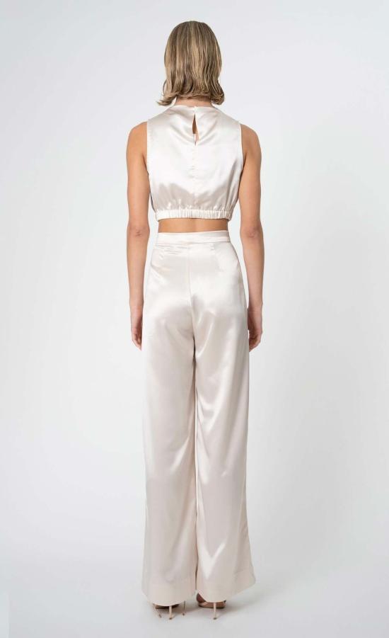  논살란트 레이블 민소매 티셔츠 논차란트 라벨 리즈 크롭 탑 샴페인 - NONCHALANT LABEL