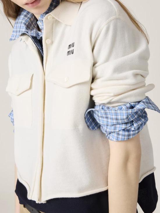 25SS 미우미우 스웨터 MMF945SOOO16OG F0009 BIANCO - MIU MIU