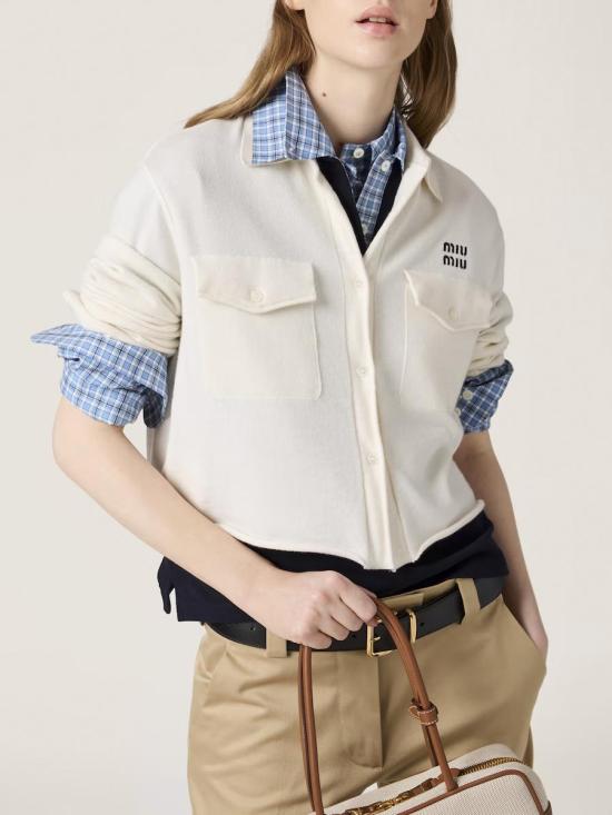 25SS 미우미우 스웨터 MMF945SOOO16OG F0009 BIANCO - MIU MIU