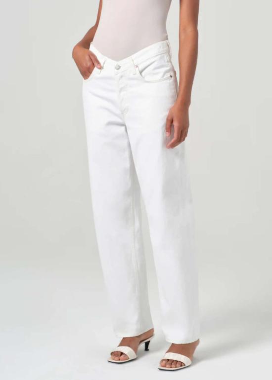  에이골디 스트레이트 팬츠 아골드 V웨이스트 배기 팬츠 밀크쉐이크 - AGOLDE