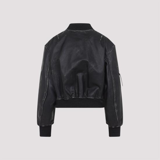 25SS 아크네 스튜디오 가죽 자켓 A70171 CHF VINTAGE BLACK - ACNE STUDIOS