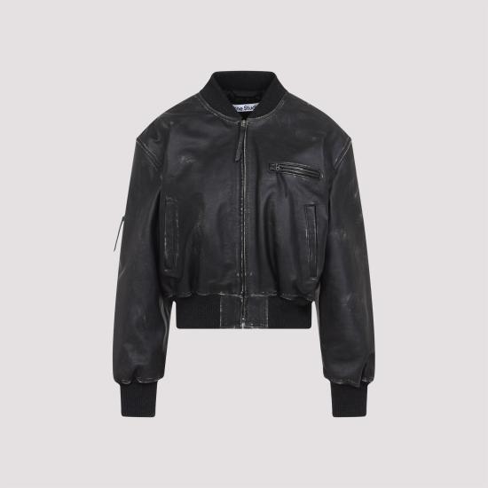 25SS 아크네 스튜디오 가죽 자켓 A70171 CHF VINTAGE BLACK