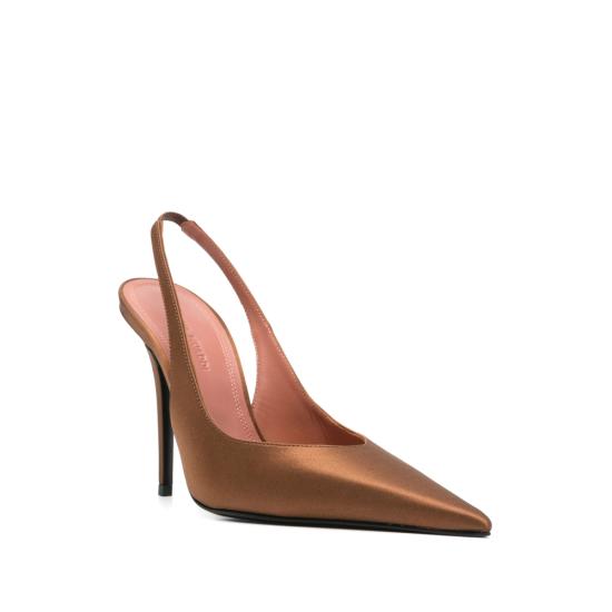 25SS 아미나 무아디 힐/펌프스 ANOK SLING SATIN MOCHA BROWN - AMINA MUADDI