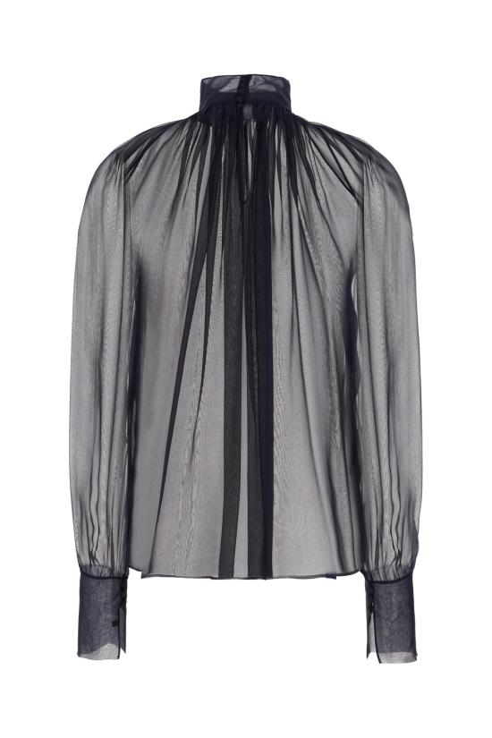 24FW 생로랑 블라우스 810153Y065W 4900 MIDNIGHT BLUE - SAINT LAURENT