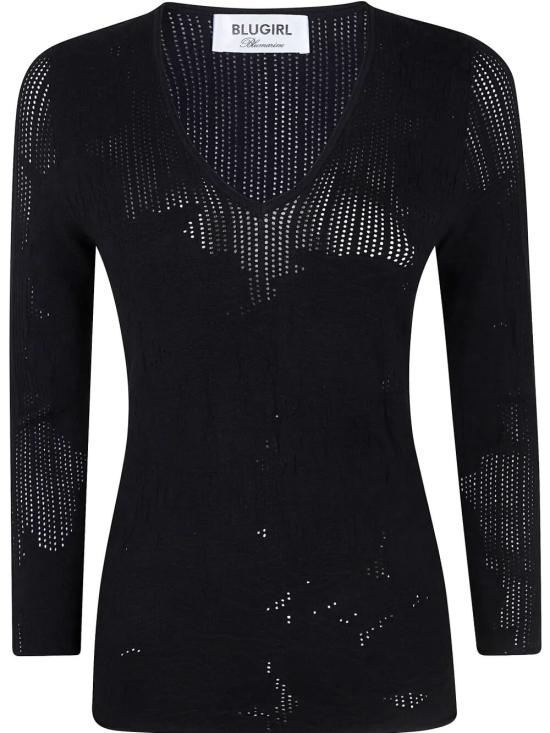 25SS 블루걸 스웨터 RA5011MS99E 22222 BLACK - BLUGIRL