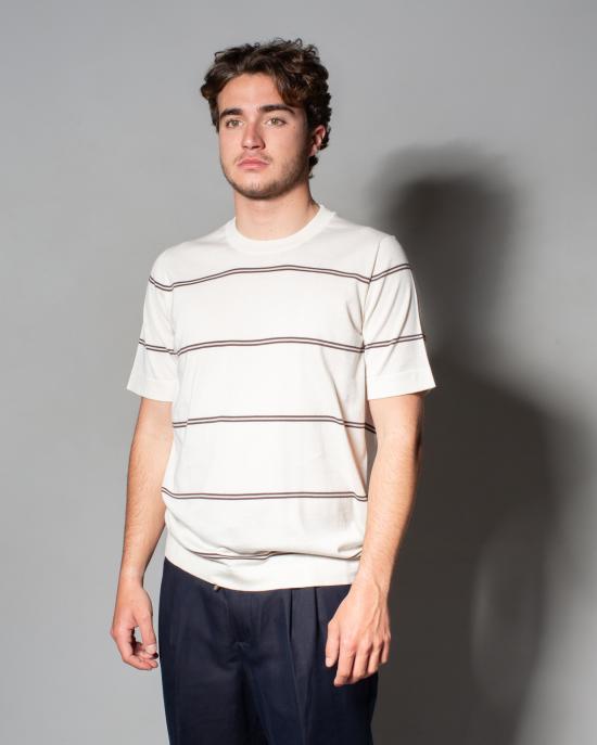 25SS 브루넬로 쿠치넬리 스웨터 M29805500 CTD66 Bianco marrone - BRUNELLO CUCINELLI