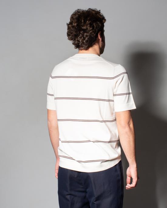 25SS 브루넬로 쿠치넬리 스웨터 M29805500 CTD66 Bianco marrone - BRUNELLO CUCINELLI