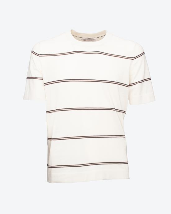 25SS 브루넬로 쿠치넬리 스웨터 M29805500 CTD66 Bianco marrone - BRUNELLO CUCINELLI