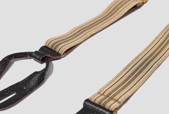 25SS 타이가 타카하시 가죽 벨트 LOT.005 서스펜더 TTCORE005 베이지 - TAIGA TAKAHASHI